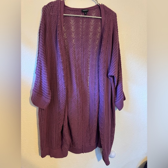 torrid Sweaters - Torrid Plum Open Cardigan